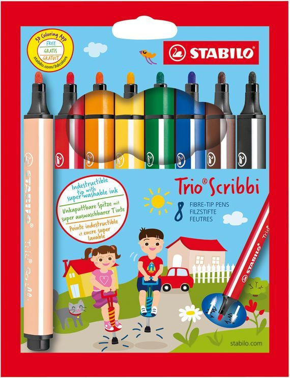 STABILO Filzstift "Trio Scribbi" 8er Pack