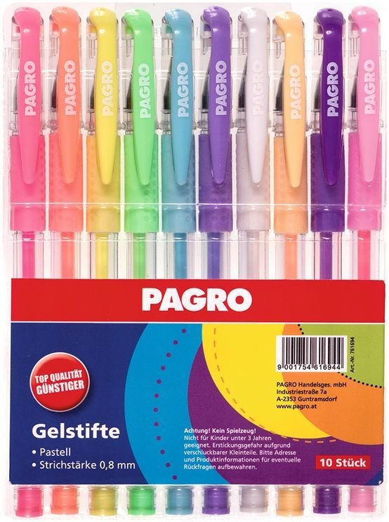 PAGRO Gelstifte 10 Stück pastell