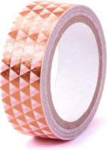 PAGRO DISKONT Washi Tape ”Dreiecke” 15 mm x 5 m mit Metallic-Effekt rosegold