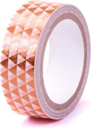 Washi Tape ”Dreiecke” 15 mm x 5 m mit Metallic-Effekt rosegold