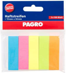 PAGRO Haftstreifen 5 x 100 Blatt mehrere Farben