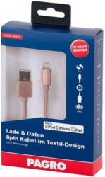 PAGRO Lade & Daten Lightning 8pin Kabel 1 m roségold