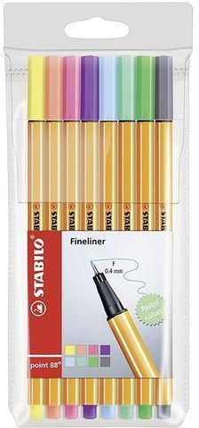 STABILO Fineliner "point 88" 8er Etui Pastellfarben