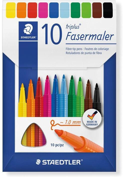 STAEDTLER Fasermaler ”Triplus” 10 Stück mehrere Farben