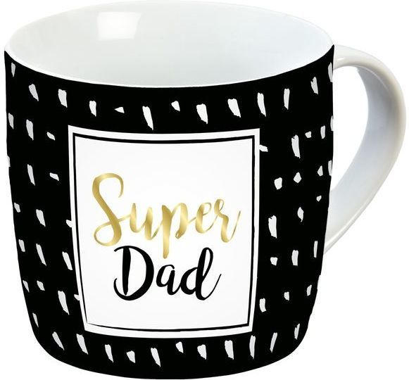 Tasse ”Super Dad” 300 ml schwarz/weiß