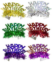 FOLAT Tiara ”Happy Birthday” 6 Stück mehrere Farben