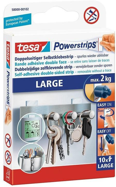 TESA Powerstrips ”Large” 10 Stück transparent