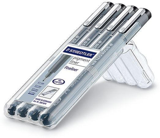 STAEDTLER Fineliner ”Pigment Liner” 4 Stück