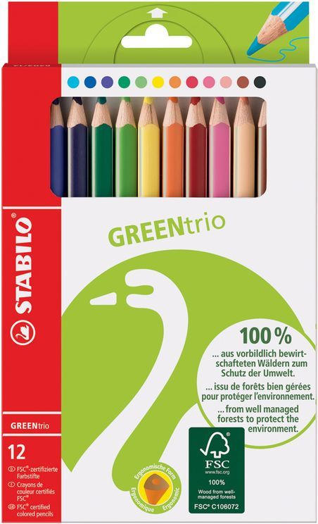 STABILO Umweltfreundlicher Buntstift "GREENtrio" 12er Pack