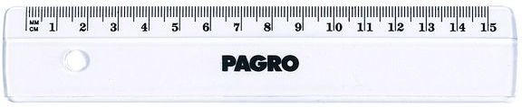 PAGRO Lineal 15 cm transparent