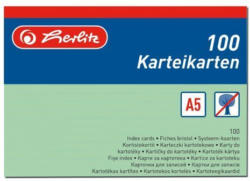 HERLITZ Karteikarten A5 liniert 100 Stück grün