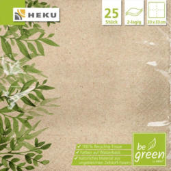 HEKU Servietten ”Be green” 33 x 33 cm 25 Stück braun