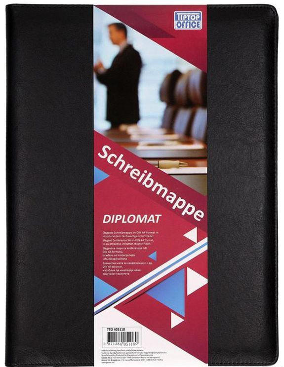 Schreibmappe ”Diplomat” A4 aus Kunstleder schwarz