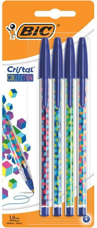 BIC Kugelschreiber ”Cristal Collection” 4 Stück blau