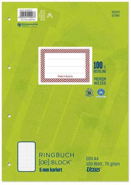 URSUS GREEN Ringbucheinlagenblock A4 100Blatt kariert