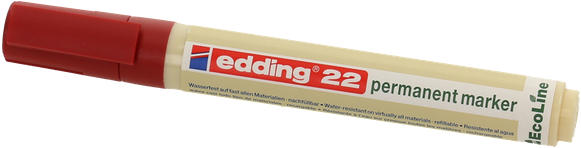 EDDING Permanentmarker 22 ”Ecoline” Keilspitze 1-5 mm rot