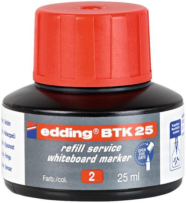 EDDING Nachfülltinte BTK25 für Whiteboardmarker 25 ml rot