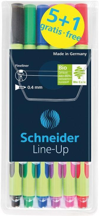 SCHNEIDER Fineliner-Set "Line-Up" 6 Stück mehrere Farben