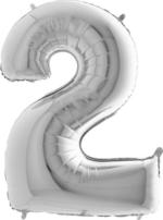 PAGRO DISKONT Zahlenballon "2" silber