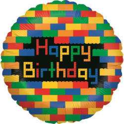 Folienballon "Happy Birthday Blocks" bunt