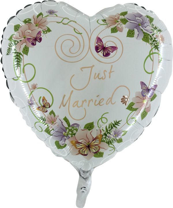 Folienballon "Just Married" weiss