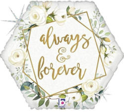 Folienballon "Always & forever" weiss