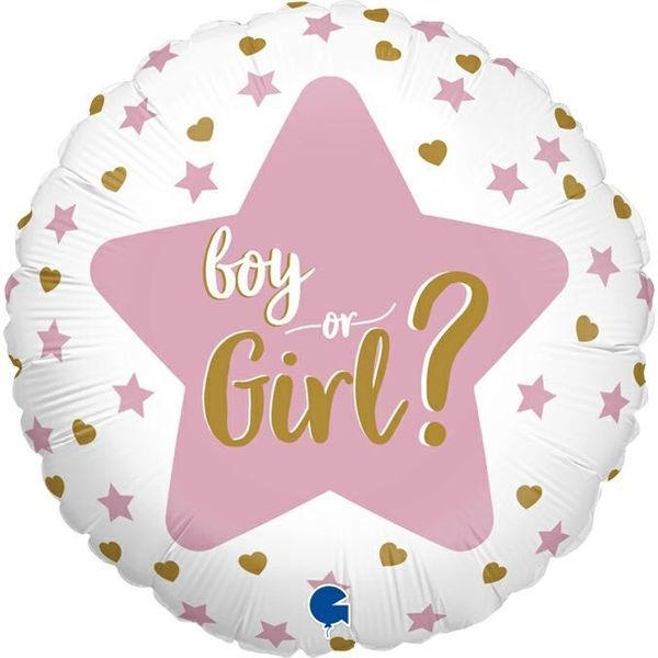 Folienballon "Boy or girl?" bunt