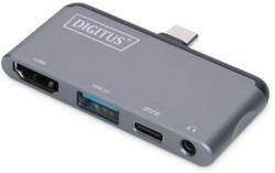DIGITUS USB-C Mobile Docking Station 4-Port grau
