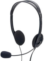 PAGRO DISKONT EDNET Stereo-Kopfhörer mit Mikrofon schwarz