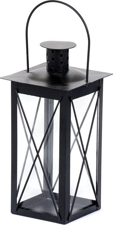Laterne aus Metall 7,5 x 7,5 x 16 cm schwarz