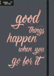 Notizbuch A5 "Good things happen" 192 Blatt liniert grau