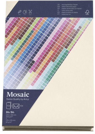 MOSAIC Creative B6 Kuverts und Karten je 10 Stück ivory