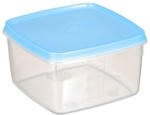 PAGRO DISKONT Tiefkühldosen-Set quadratisch 3 x 0,5 Liter transparent/blau