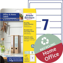 AVERY ZWECKFORM Recycling Ordner-Etiketten "LR4760-10" 38 x 192 mm 10 Blatt weiß