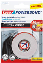 Pagro TESA doppelseitiges Montageband "Ultra Strong" 1,5 m x 19 mm weiß
