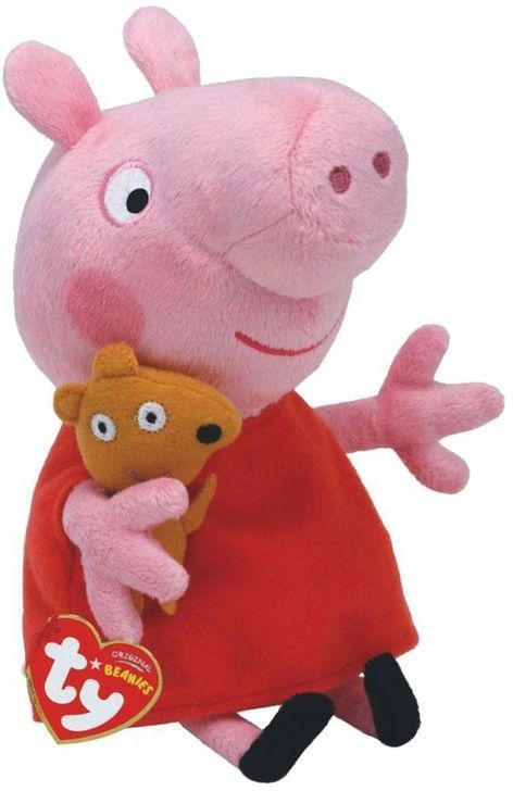 Plüschfigur "Peppa Wutz mit Teddybär" 15 cm
