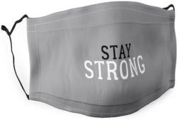 Mund-Nasen-Maske "Stay strong" grau