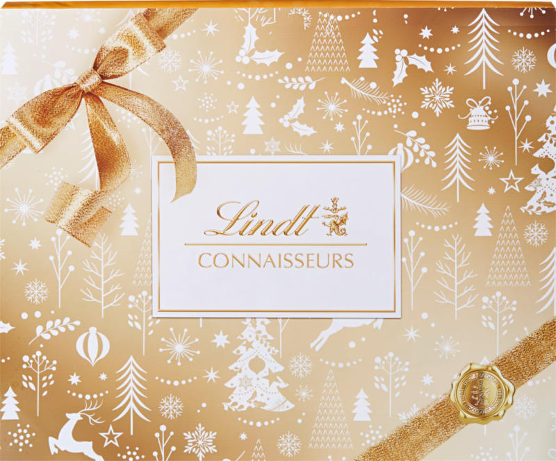Lindt Connaisseurs Pralinés Gold & White Christmas, 445 g