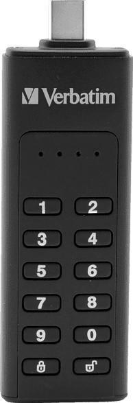 VERBATIM Keypad Secure USB-Stick, Schwarz, 64 GB