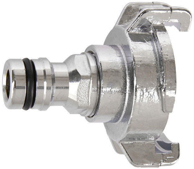 Adapter, Klaue auf Stecker, chrom