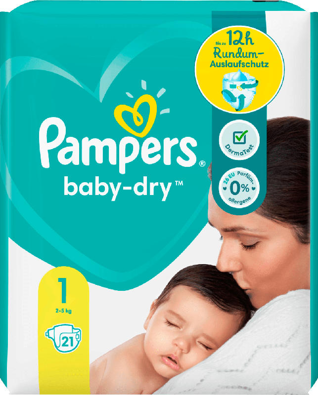 Pampers Windeln Baby Dry, Größe 1 Newborn, 2-5kg, Einzelpack