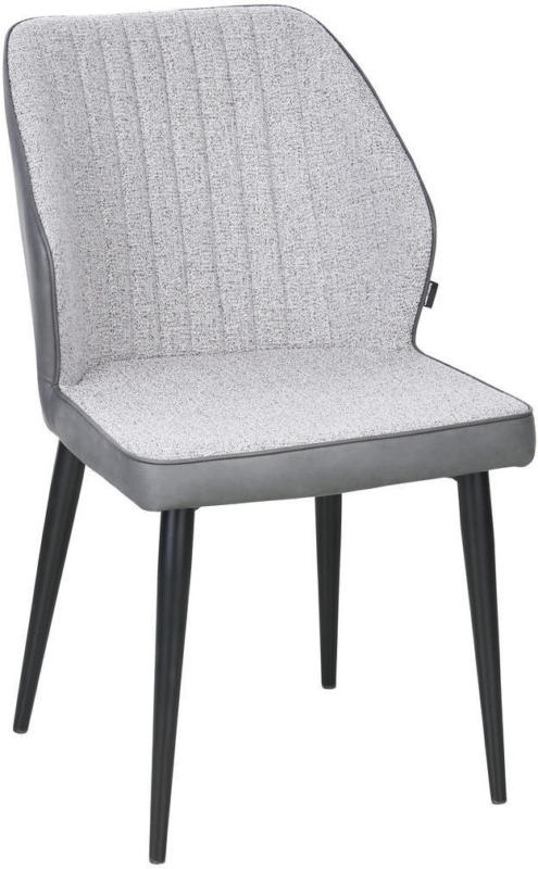 Stuhl in Metall, Textil Grau, Schwarz