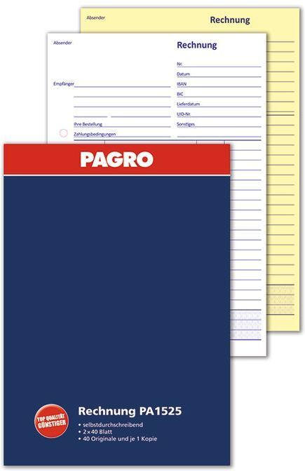 PAGRO Rechnungsbuch A5 2 x 40 Blatt