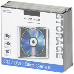 VIVANCO CD Hülle ”Slim” 10 Stück schwarz