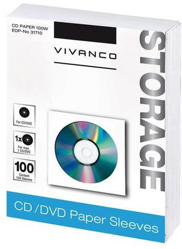 VIVANCO CD Papierhülle 100 Stück weiß