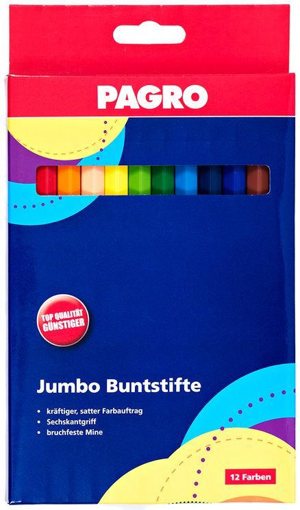 PAGRO Jumbo Buntstifte 12 Stück