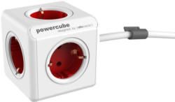 Steckdosenwürfel ”PowerCube” mit 5 Steckplätzen weiß/rot