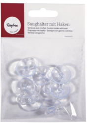 RAYHER Saughalter mit Haken 8 Stück transparent