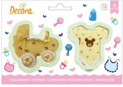 Ausstecher-Set ”Kinderwagen und Babybody” 2 Teile