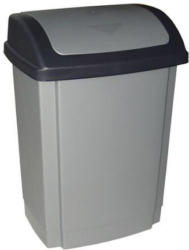 Abfalleimer 10 Liter mit Schwingdeckel silber/grau